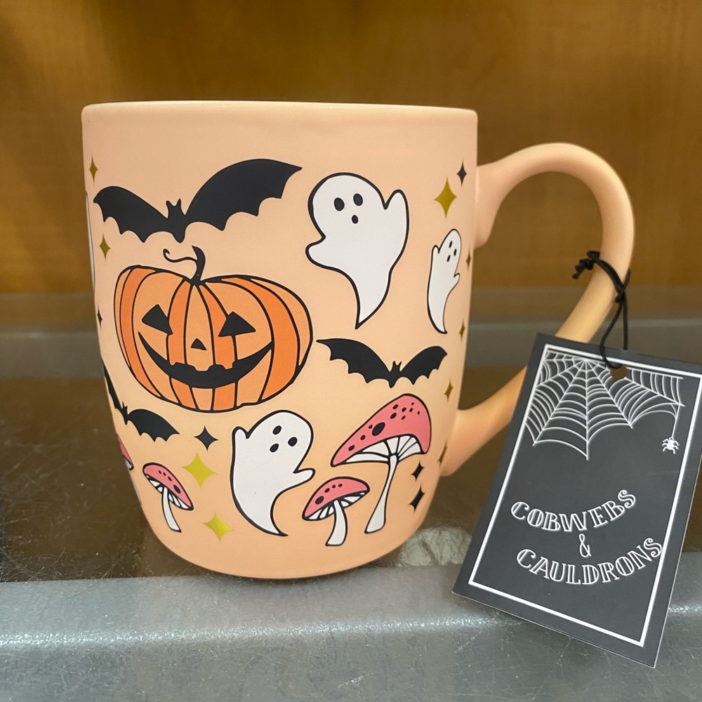 NEW Cobwebs & Cauldrons Soft touch Mug pumpkins 🎃 ghost 👻 mushrooms 🍄